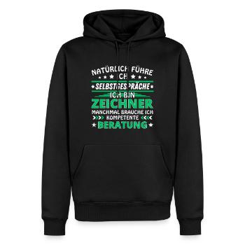 Ich führe Selbstgespräche - Zeichner Edition - Männer Premium Bio Hoodie - Schwarz - Vorne - Nico (187cm)