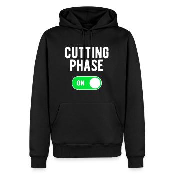 Phase de coupe ON Entraînement de poids de musculation - Sweat à capuche Premium bio Homme - noir - Devant - Nico (187cm)