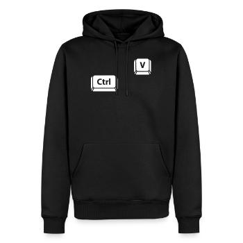 Ctrl V - Männer Premium Bio Hoodie - Schwarz - Vorne - Nico (187cm)