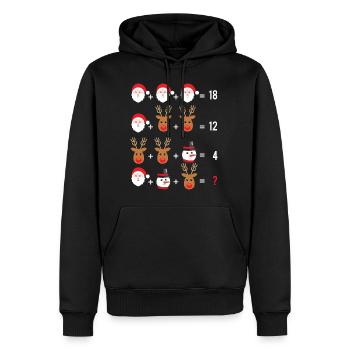 Ordre des opérations Quiz Math Teacher Xmas Gift - Sweat à capuche Premium bio Homme - noir - Devant - Nico (187cm)
