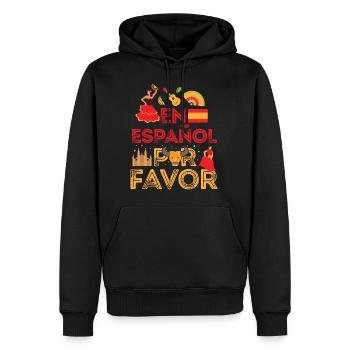 En Español Por Favor Spain Spanish Teacher Gift - Sweat à capuche Premium bio Homme - noir - Devant - Nico (187cm)