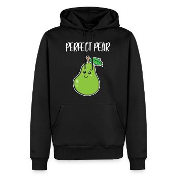 Couple correspondant drôle mignon parfait poire amour jeu de mots - Sweat à capuche Premium bio Homme - noir - Devant - Nico (187cm)