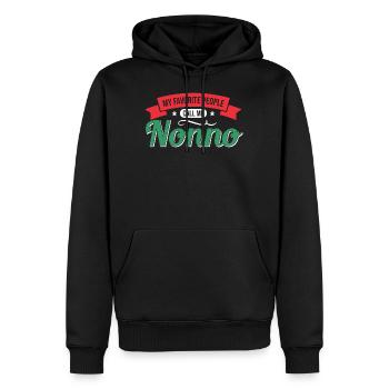 Grand-père grand-père vintage grand-père - Sweat à capuche Premium bio Homme - noir - Devant - Nico (187cm)