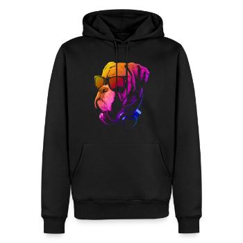 DJ Bulldog Red - Sweat à capuche Premium bio Homme - noir - Devant - Nico (187cm)