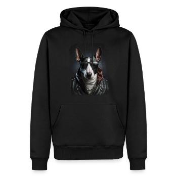 cool Bull Terrier - Men’s Premium Organic Hoodie - black - Front - Nico (187cm)