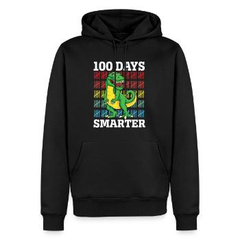 100 Days Smarter 100 th day of school Dinosaur - Männer Premium Bio Hoodie - Schwarz - Vorne - Nico (187cm)