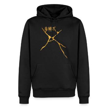 Kintsugi - Männer Premium Bio Hoodie - Schwarz - Vorne - Nico (187cm)