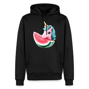 Wassermelonen Einhorn - Männer Premium Bio Hoodie - Schwarz - Vorne - Nico (187cm)