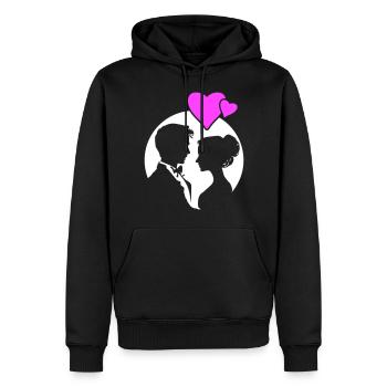 Ehepaar Hochzeit Silhouette - Männer Premium Bio Hoodie - Schwarz - Vorne - Nico (187cm)