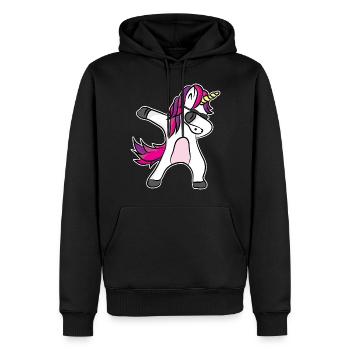 Einhorn Dabbing - Fantastisch Lustiges Design - Männer Premium Bio Hoodie - Schwarz - Vorne - Nico (187cm)