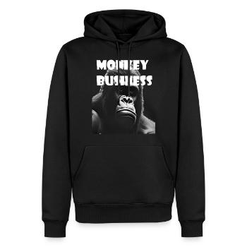 Blödsinn - Männer Premium Bio Hoodie - Schwarz - Vorne - Nico (187cm)