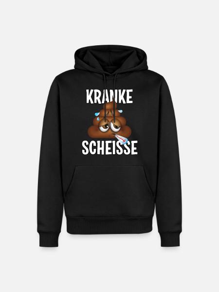 Kranke Scheisse - Männer Premium Bio Hoodie - Schwarz