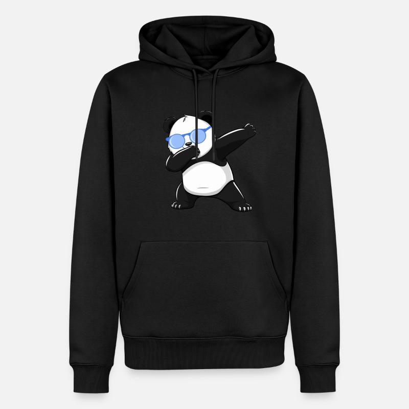 Panda Panda Ours Drôle - Sweat à capuche Premium bio Homme - noir