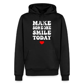 Make Someone Smile Today - Men’s Premium Organic Hoodie - black - Front - Nico (187cm)