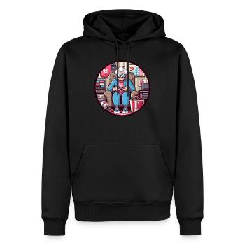 Mamie Gamer - Sweat à capuche Premium bio Homme - noir - Devant - Nico (187cm)
