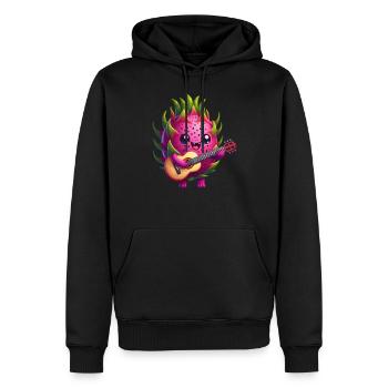 Drachenfrucht Gitarre spielen - Männer Premium Bio Hoodie - Schwarz - Vorne - Nico (187cm)