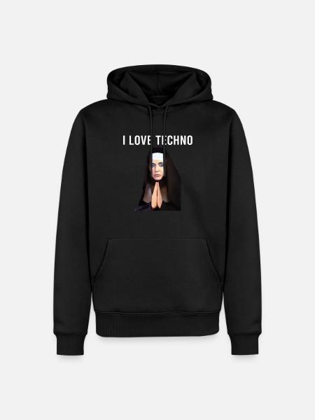 J’adore Techno Nun - Sweat à capuche Premium bio Homme - noir
