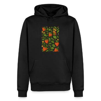 Fraise Amour Été - Sweat à capuche Premium bio Homme - noir - Devant - Nico (187cm)