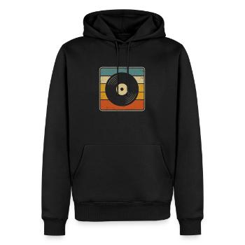 Retro Vinyl - Conception de disque vinyle vintage pour Mus - Sweat à capuche Premium bio Homme - noir - Devant - Nico (187cm)