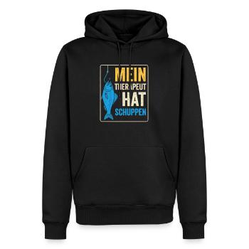 Thérapie de pêche Dicton - Sweat à capuche Premium bio Homme - noir - Devant - Nico (187cm)