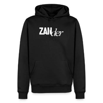 Nom de personne Zander - Sweat à capuche Premium bio Homme - noir - Devant - Nico (187cm)