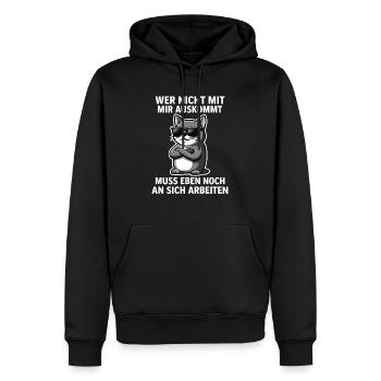 Coole Katze Spruch - Männer Premium Bio Hoodie - Schwarz - Vorne - Nico (187cm)