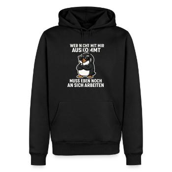 Cooler Pinguin-Spruch - Männer Premium Bio Hoodie - Schwarz - Vorne - Nico (187cm)