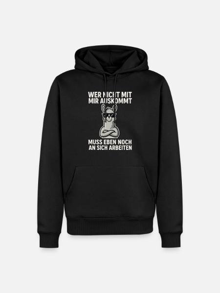 Confident Llama Saying - Men’s Premium Organic Hoodie - black