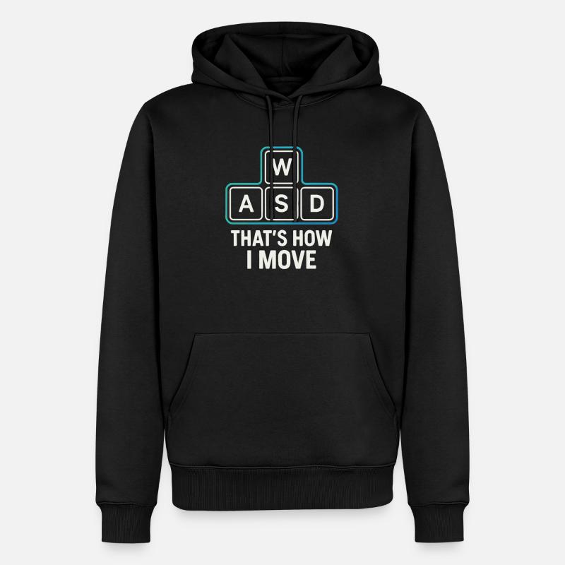 WASD – Gamer Move - Männer Premium Bio Hoodie - Schwarz