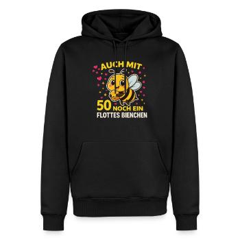 Auch mit 50 noch ein flottes Bienchen – Geburtstag - Männer Premium Bio Hoodie - Schwarz - Vorne - Nico (187cm)