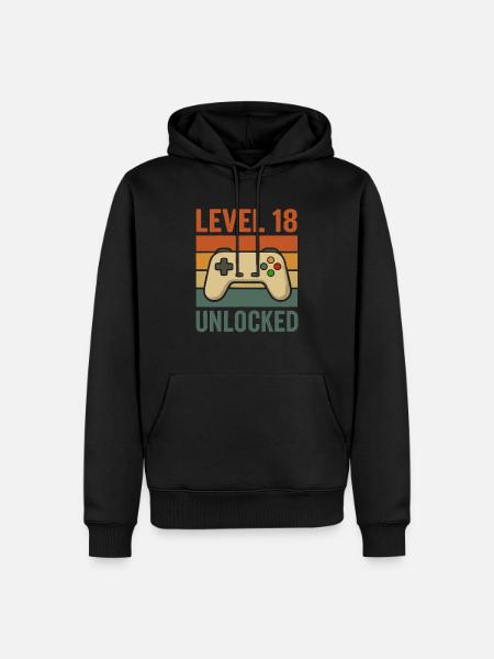 Gamer Birthday Retro Design - Men’s Premium Organic Hoodie - black