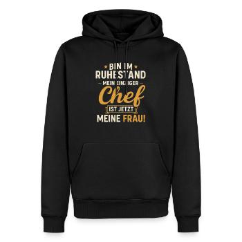 Ruhestand Chef Meine Frau - Männer Premium Bio Hoodie - Schwarz - Vorne - Nico (187cm)