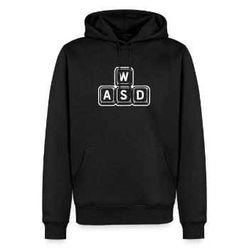 WASD Gamer Buttons - Contrôle du jeu - Sweat à capuche Premium bio Homme - noir - Devant - Nico (187cm)