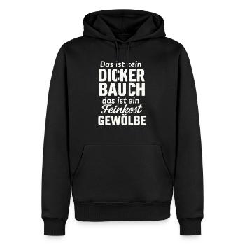 Voûte d’épicerie fine – Drôle de dicton pour les connaisseurs - Sweat à capuche Premium bio Homme - noir - Devant - Nico (187cm)