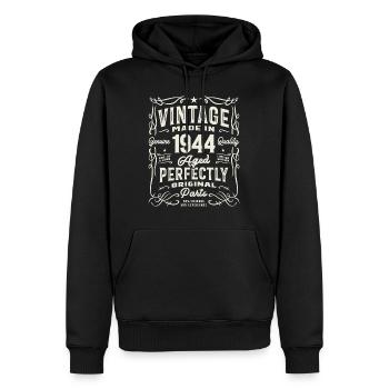 Jahrgang 1944 81. Geburtstag 81 Jahre alt - Männer Premium Bio Hoodie - Schwarz - Vorne - Nico (187cm)