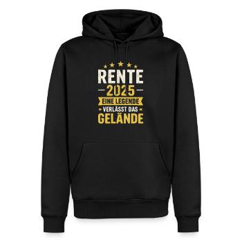 Rente 2025 - Legende - Männer Premium Bio Hoodie - Schwarz - Vorne - Nico (187cm)
