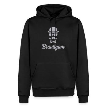 Marié Enterrement de vie de garçon Chapeau Moustache - Sweat à capuche Premium bio Homme - noir - Devant - Nico (187cm)