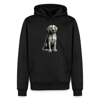 Vintage Hund – treu & klassisch - Männer Premium Bio Hoodie - Schwarz - Vorne - Nico (187cm)