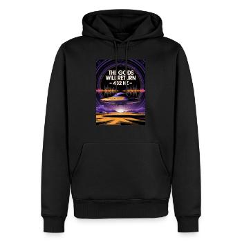 The Gods will Return 432Hz - Men’s Premium Organic Hoodie - black - Front - Nico (187cm)