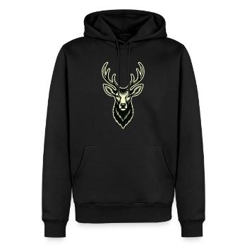 Cerf Cerf Bois de cerf - Sweat à capuche Premium bio Homme - noir - Devant - Nico (187cm)