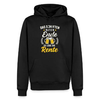 Enfin la retraite – vive la vie à la retraite - Sweat à capuche Premium bio Homme - noir - Devant - Nico (187cm)