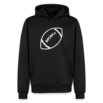 American Football – Minimalistisch & Sportlich - Männer Premium Bio Hoodie - Schwarz - Vorne - Nico (187cm)