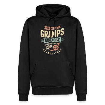 I'm Called Gramps Too Cool For Grandfather Grandpa - Men’s Premium Organic Hoodie - black - Front - Nico (187cm)