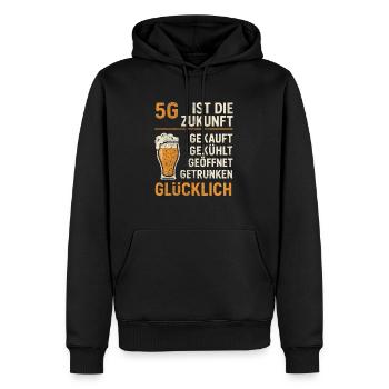 Dicton de la bière 5G - Sweat à capuche Premium bio Homme - noir - Devant - Nico (187cm)