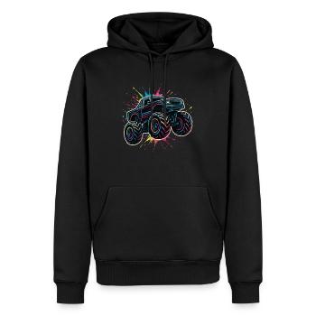 Monster Truck Couleurs néon - Sweat à capuche Premium bio Homme - noir - Devant - Nico (187cm)