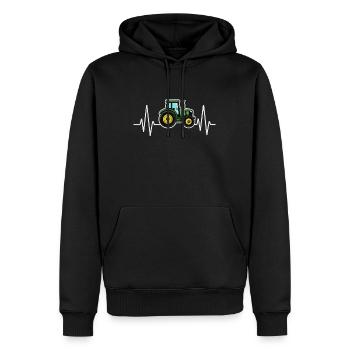 Conception du rythme cardiaque du tracteur - Sweat à capuche Premium bio Homme - noir - Devant - Nico (187cm)