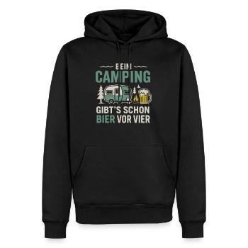 Camping Bier vor vier – Lustiges Camping Design - Männer Premium Bio Hoodie - Schwarz - Vorne - Nico (187cm)