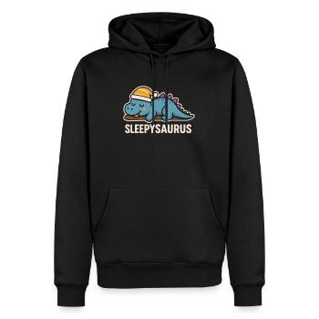 Sleepysaurus Dino Schlafshirt - Männer Premium Bio Hoodie - Schwarz - Vorne - Nico (187cm)