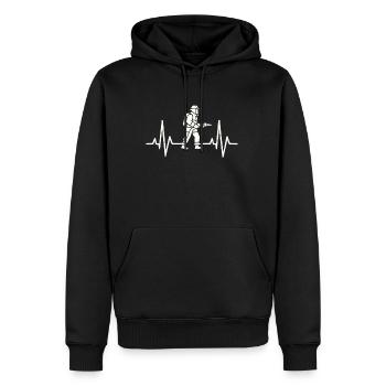 Battement de cœur des pompiers – les pompiers en action - Sweat à capuche Premium bio Homme - noir - Devant - Nico (187cm)