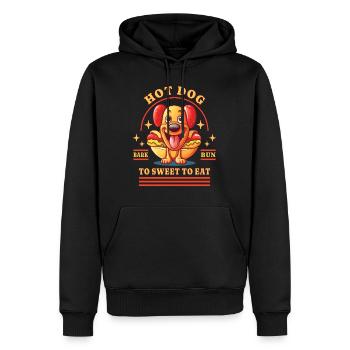 Hot Dog Hund Wurst Fast Food Wortwitz Lustig Humor - Männer Premium Bio Hoodie - Schwarz - Vorne - Nico (187cm)